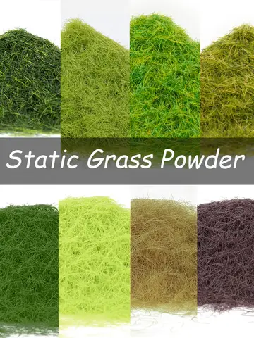3-8mm 정적 잔디 가루 DIY 잔디 떨어지는 재료 철도 기차 풍경 액세서리 모델 키트 30 그램/가방