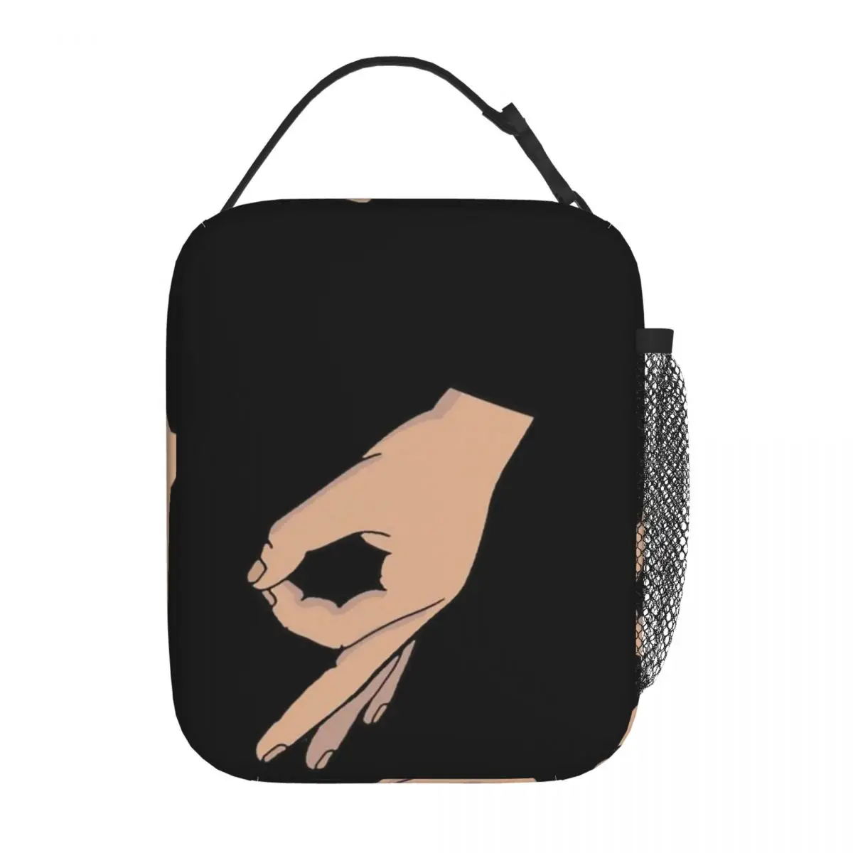 Circle Game Hand Gotcha Meme Made You Look Insulated Lunch Bag for Women Kids Leakproof Food Boxes Thermal Lunch Box Tote