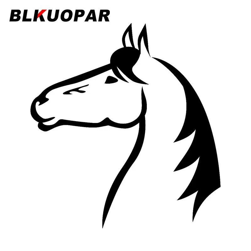BLKUOPAR-pegatinas de vinilo troqueladas para coche, silueta de cabeza de caballo, oclusión, a prueba de arañazos, monopatín, equipaje, decoración JDM