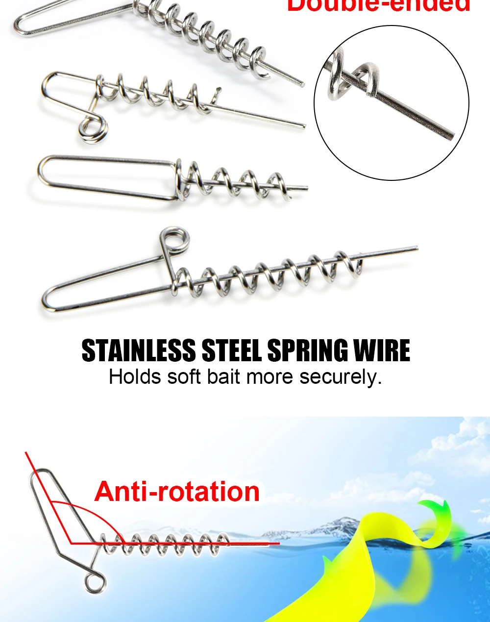 Rosewood Soft Bait Centering Pin Fishing Lure Spring Fixed Lock Multi-Depth Shallow Screw Needle Shad Tools Stainless Steel