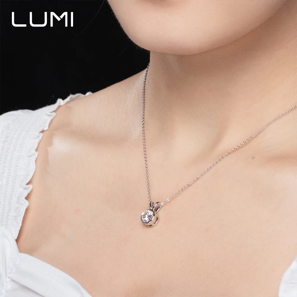 لطيف 1-2ct فقاعة شكل مويسانيتي قلادة قلادة 925 فضة لعصرية بسيطة مكتب سيدة التنقل التبعي #3