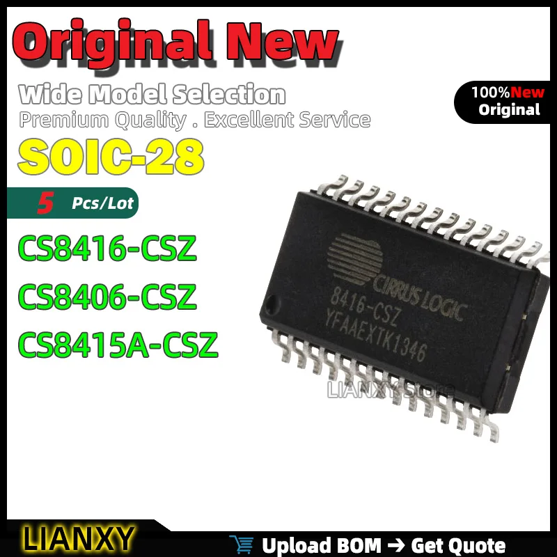 5pcs SOIC-28 CS8416-CSZ CS8406-CSZ CS8415A-CSZ Audio Receiver New Original