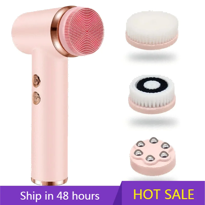 

YTYIN Portable Waterproof Rotating Facial Cleansing Spin Roller Sonic Massager Cleaner Brush Silicone Electric Face Brush Cleans