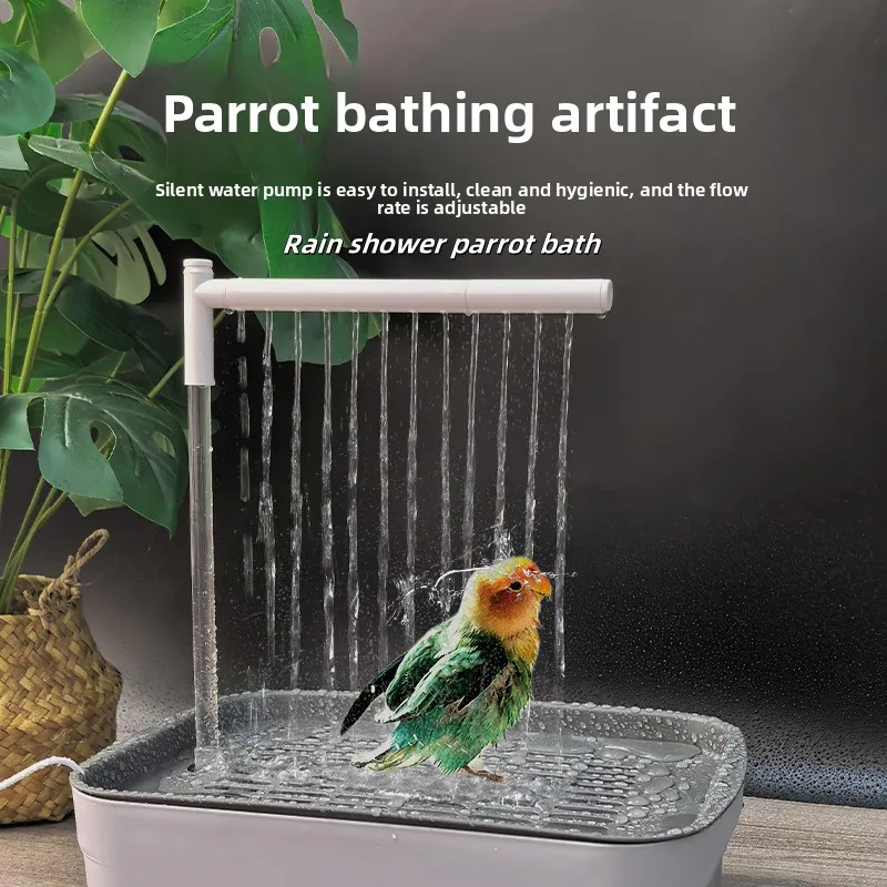 

High Quality Automatic Bird Bath Shower, USB Electric Water Fountain Bathtub for Parrots, Pet Bird Hygiene Supplies