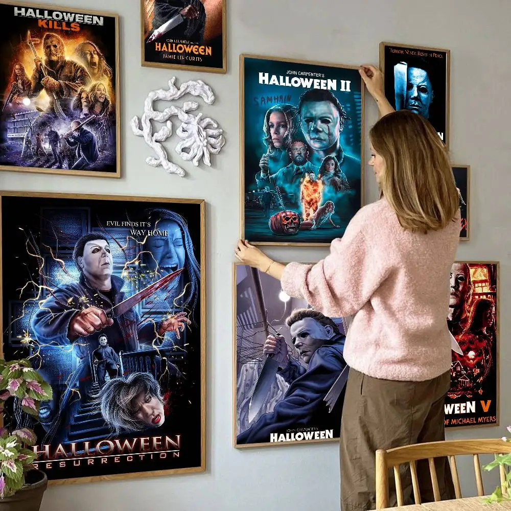 Horror Movie M-michael Myers DIY Sticky Poster Vintage Room Bar Cafe Decor Home Decor