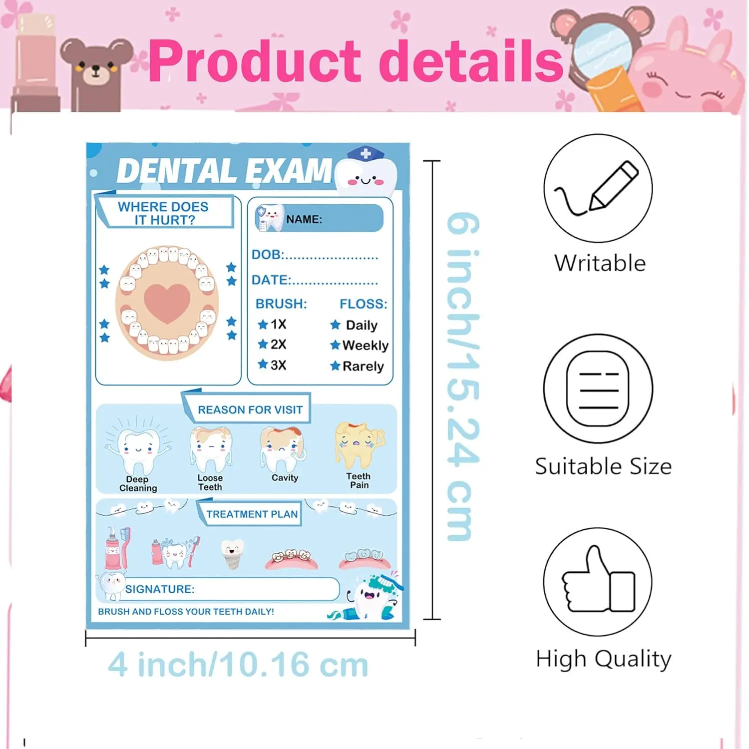 5세트 역할놀이 노트패드 6팩 플레이타임 패드 역할놀이 노트북 다양한 역할놀이 의사의 보고서 식료품 목록