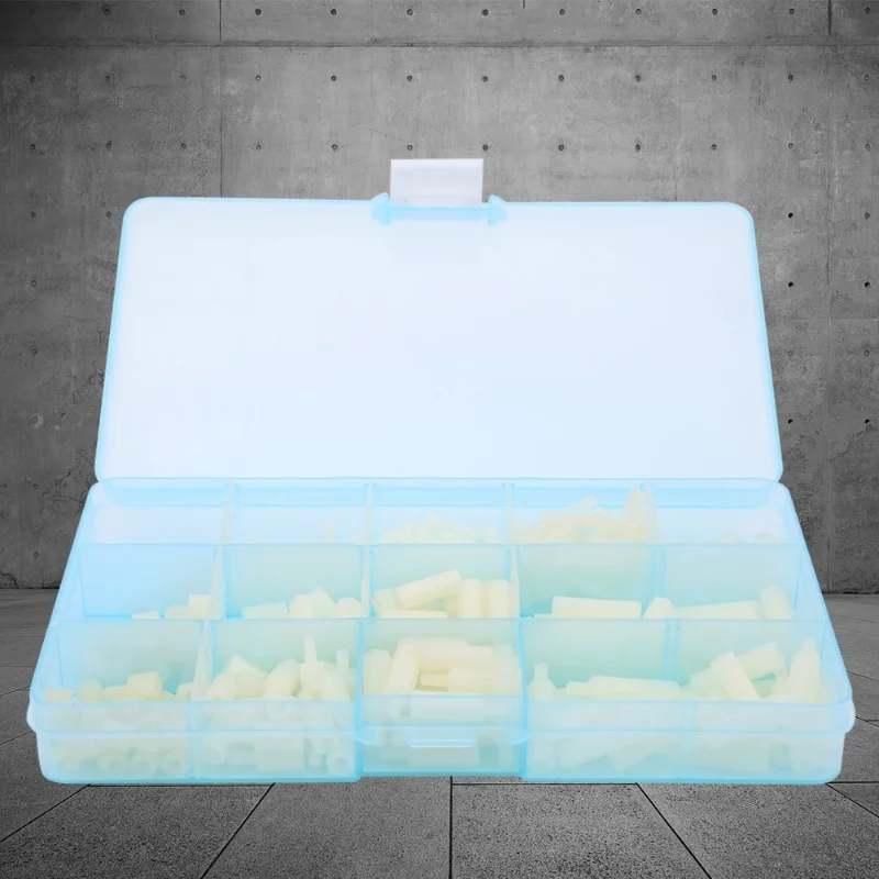 310pcs Box M3 Nylon Screw Nut Washer Male Female Female Female Standoff Assortment Kit(White )