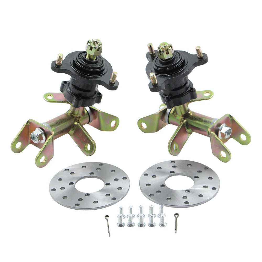 17mm Steering Stand Knuckle Spindle Kit 110mm Disc Brakes for 49cc 50cc 70cc 90cc 110cc ATV GO KART BUGGY UTV QUAD Bicycle