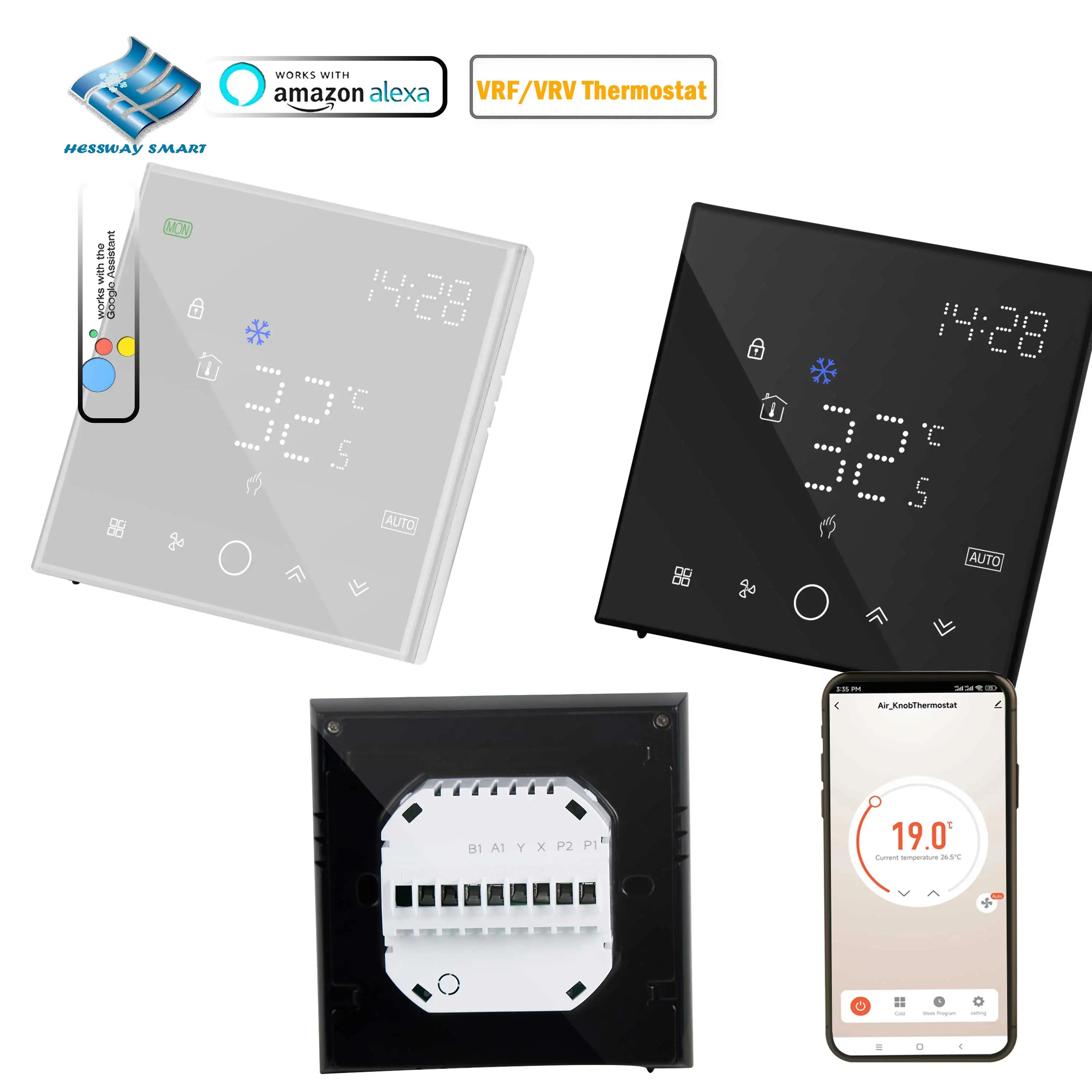12V LED Home Intelligent Thermostat Upgrade for VRF/VRV ZIGBEE Replacing Mechanical Air Conditioning Controller