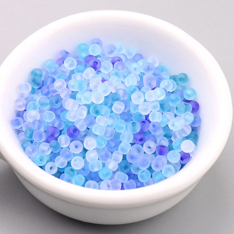 Transparent Matte Colors Glass Seedbeads, Round Spacer Beads, DIY Jewelry Making, Sewing Craft, Size 3mm, 8/0, 330Pcs per Bag