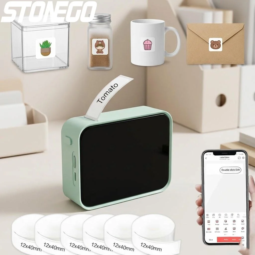 

Wireless Thermal Label Printer Portable for Home Office Small Business Easy to Use Multiple Templates Fonts