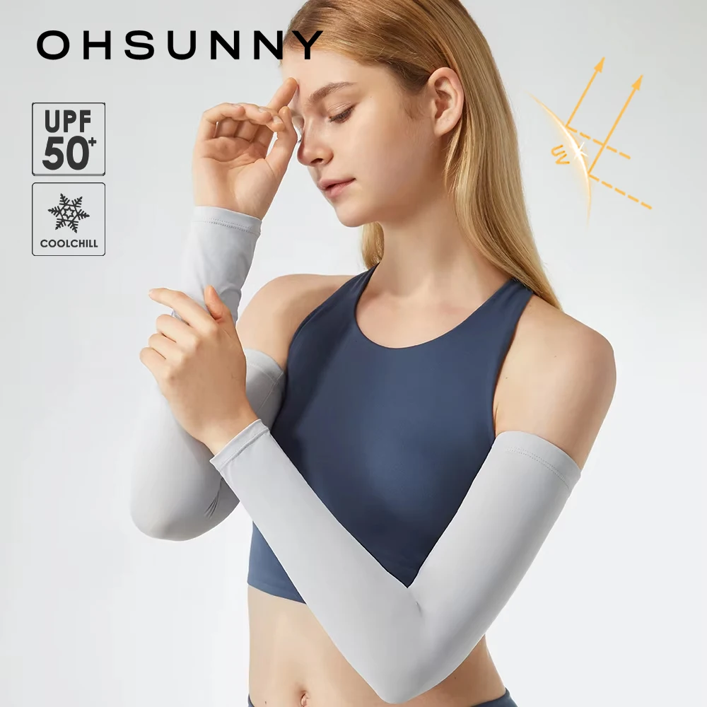 OhSunny UV Sleeves Unisex Outdoor Soft Breathable Stretchable Arm Cover UPF50+ Sun Protection Coolchill Cycling Arms Oversleeve