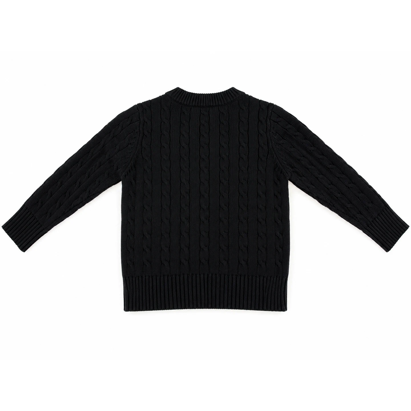 CH Jungen Pullover mit Rundhalsausschnitt, Zopfmuster, gerippten Bündchen und Saum, Bruststickerei, lässige Kinder-Strickoberteile – Detail 12