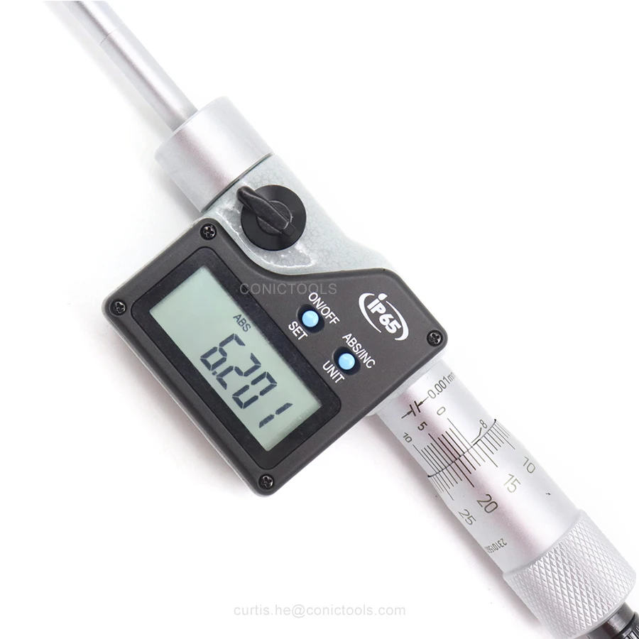 IP65 Waterproof Electronic Inside Micrometer 6-8mm/8-10mm/10-12mm Digital 3 Point Internal Micrometer