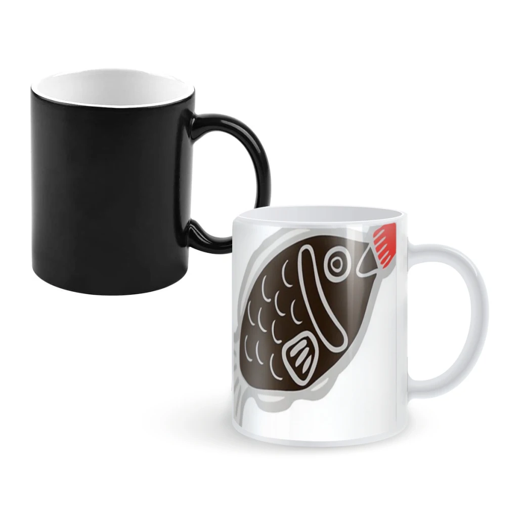 

Sushi Soy Fish Pattern in BlueCoffee Mugs And Mug Creative Color Change Tea Cup Ceramic Milk Cups Novelty Gifts