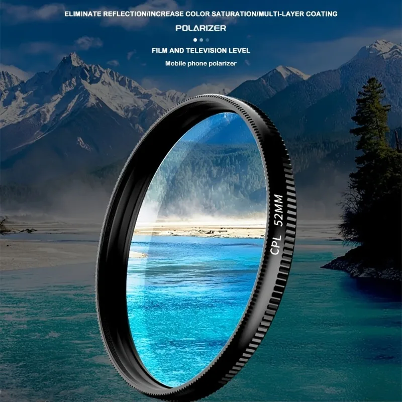 Picture 6: 52mm CPL Clip-On Phone Camera Filter, Ultra-Thin Polarizer for Glare Reduction & Landscape Photography