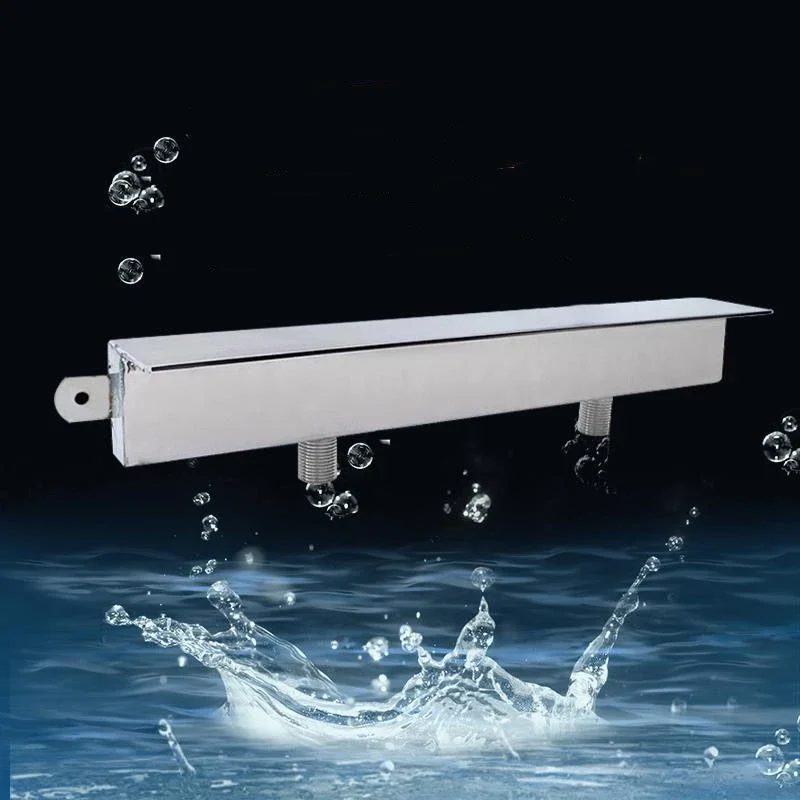 Stainless steel waterfall outlet, water curtain wall flow channel, courtyard garden fish pond rockery landscape