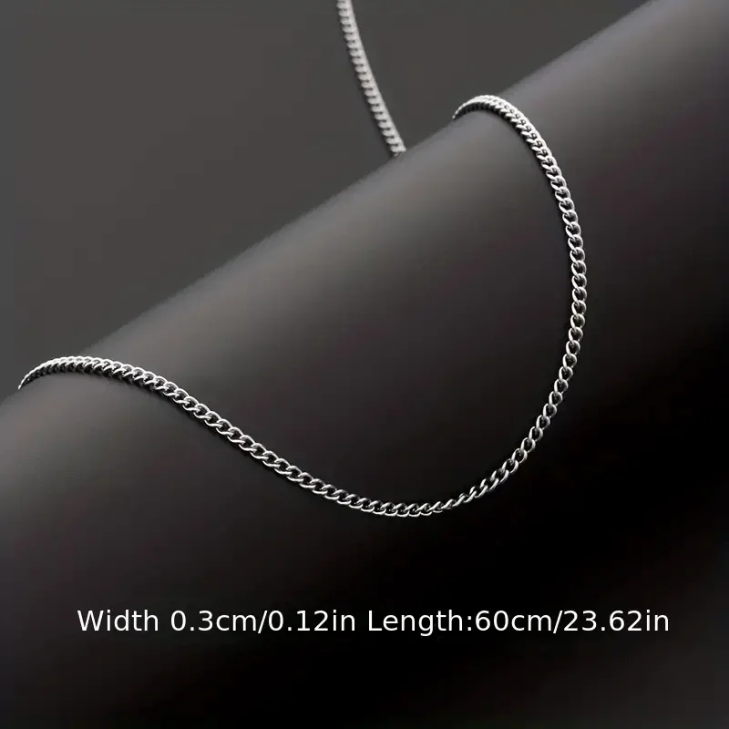 3mm Titanium Steel Necklace - Timeless Simple Design, Durable and Hypoallergenic, Non-fading, Sleek Single Chain Fathers Day Gif