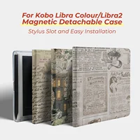 Funda magnética desmontable Twosheep para Kobo Libra Colour Kobo Libra2 con ranura para lápiz óptico, parte trasera transparente, estilo INS