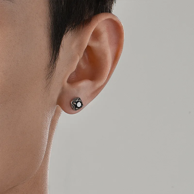 Brincos para homens: sofisticados, nicho, brincos pretos vintage para senhores – joias de orelha ouda e elegantes