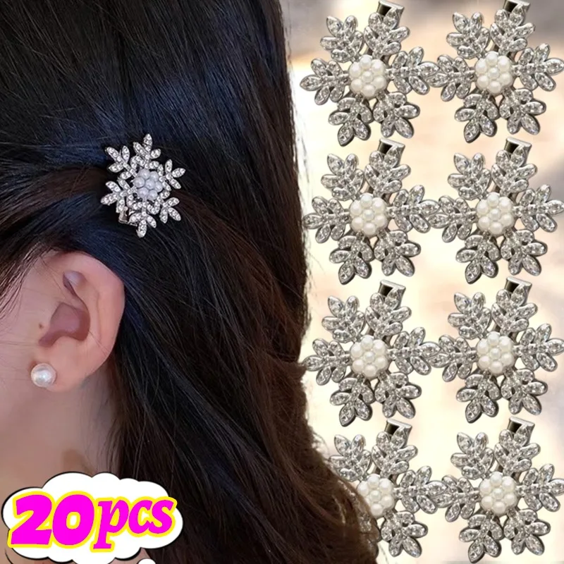

1/20 шт. изысканные заколки для волос в виде снежинок для девочек, блестящая челка со стразами, боковые зажимы, заколка в виде утконоса, головные уборы, аксессуары для волос