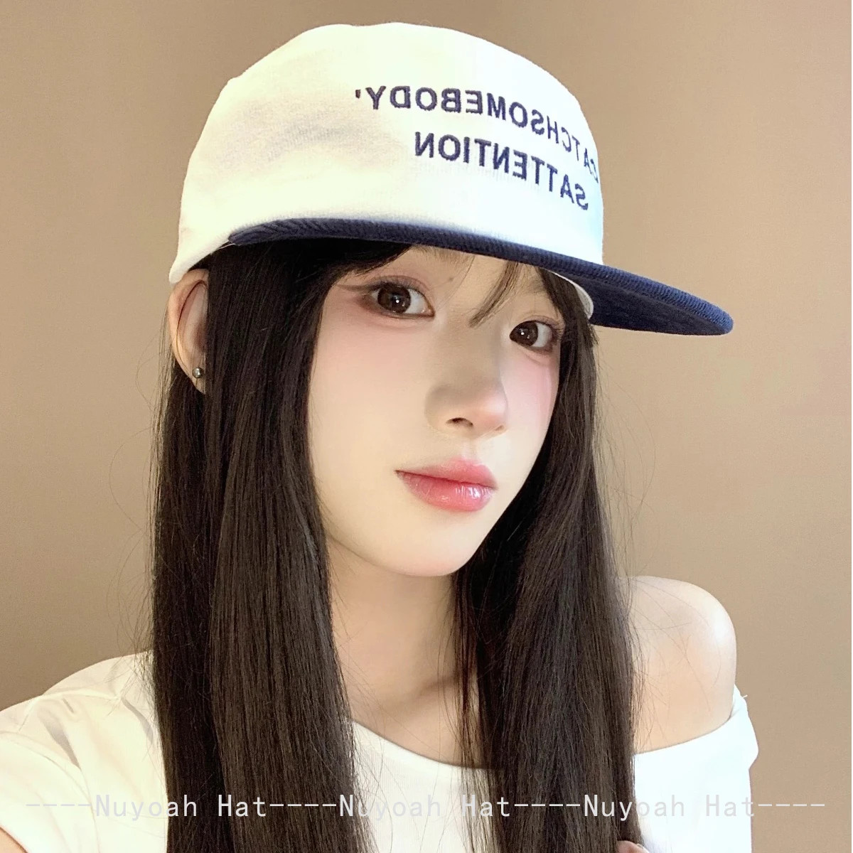 Nuevas Gorras de Béisbol con Bloques de Color y Bordado de Letras para Hombre y Mujer, Visera Plana, Versátiles, Estilo Retro, a la Moda