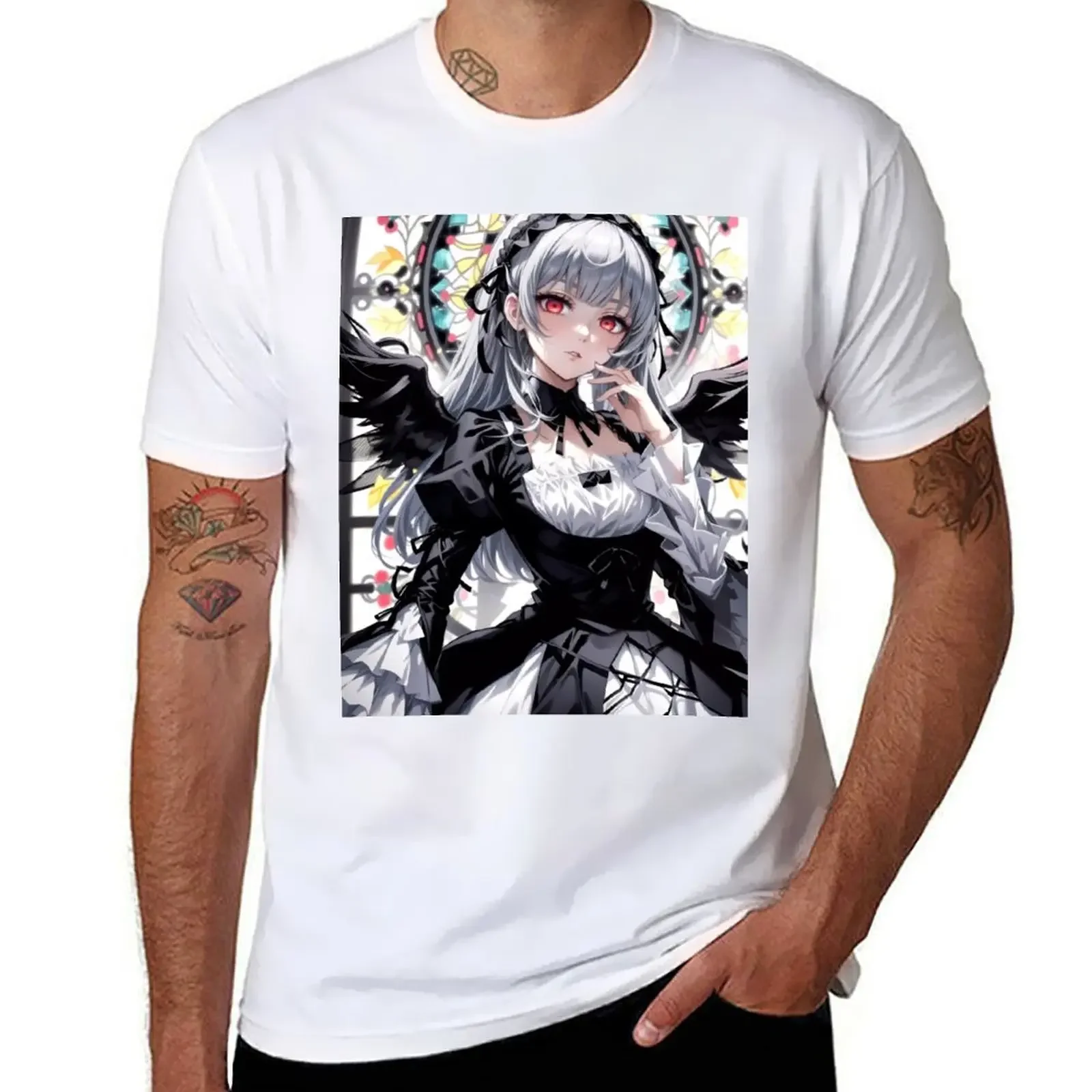 Suigintou Rozen Maiden's Elegiac Enchantress T-Shirt summer clothes customs design your own tees mens graphic t-shirts anime hot