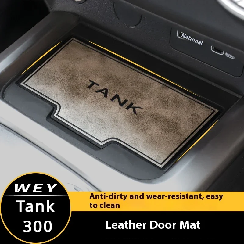 For Tank 300 Special Interior Door Slot Cushion Leather Storage Box/water Cup Shock-absorbing and Anti-skid Pad Modification