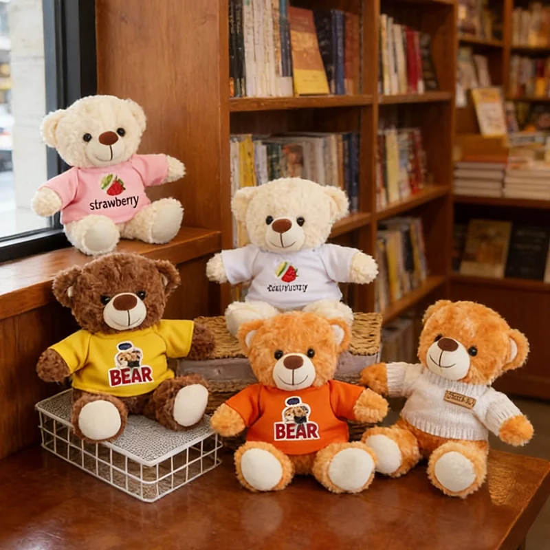 

28cm Kawaii Teddy Bear With Clothes Plush Toy Stuffed Bear Doll Girls Boys Graduation Gift Cartoon Party Home Decor Plush Toy