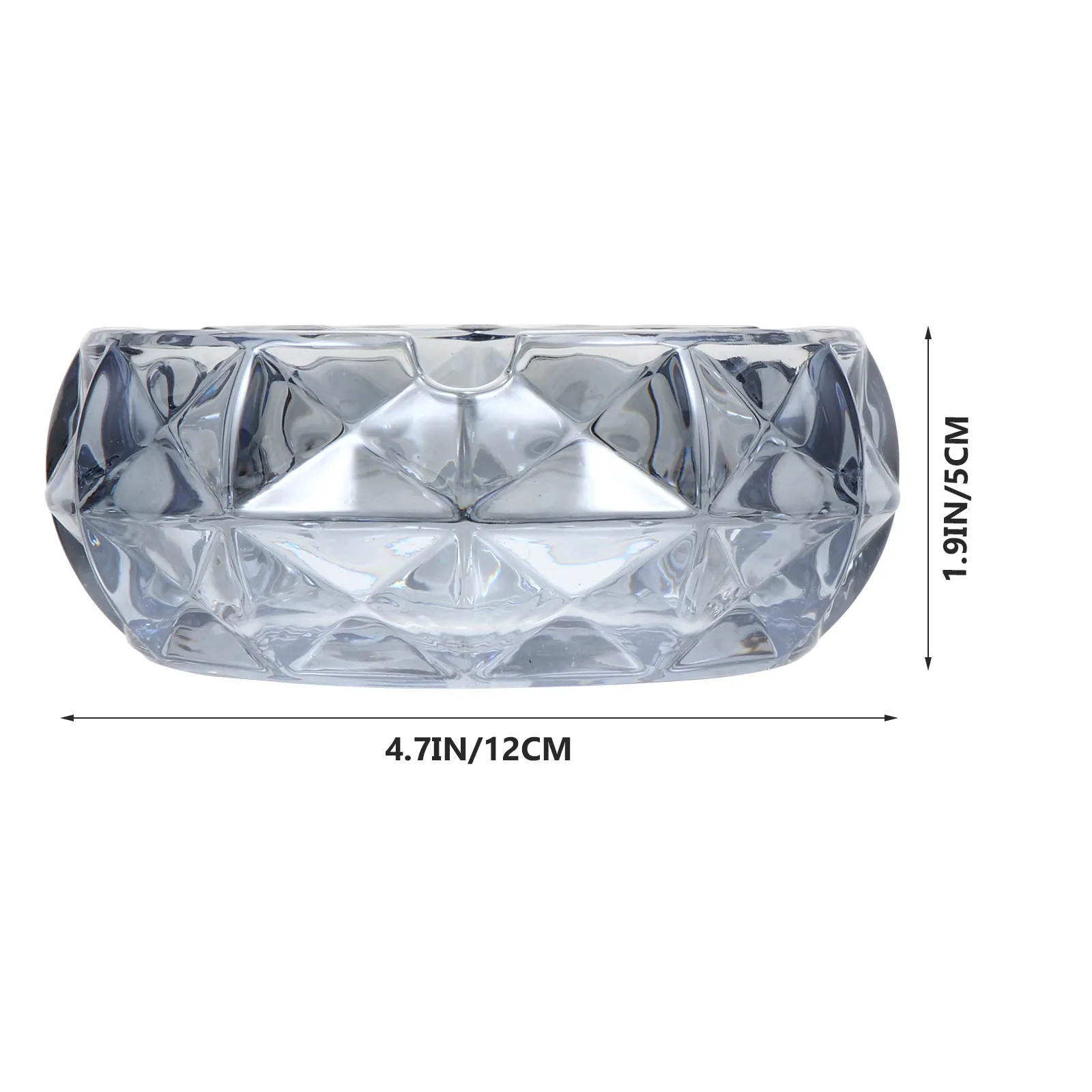 Desktop Ashtray Useful Practical Glass Cigarette Butt Container Clear Household