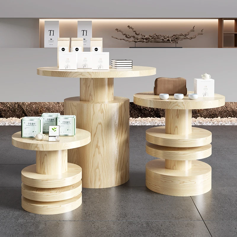 

Flowing Water Platform High and Low Middle Island Table Baking Shop Cafe Tea Drinking Tea Set Promotional Display Table Sample D