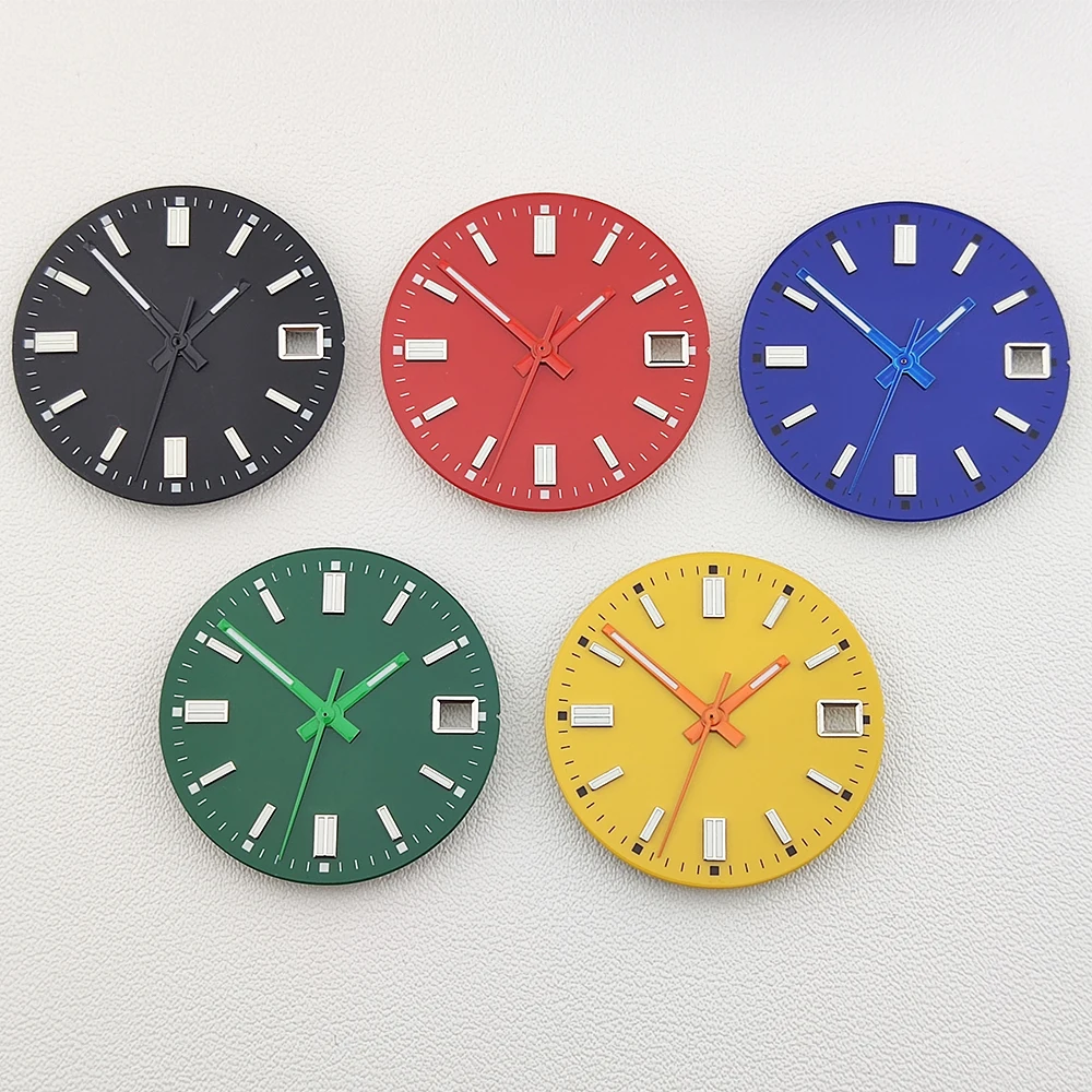 Watch Dial 28.5mm NH35 Dial Green Luminous Watch Sterile Dial Customizable Logo nh35 Watch Face For NH35/NH36 Movements