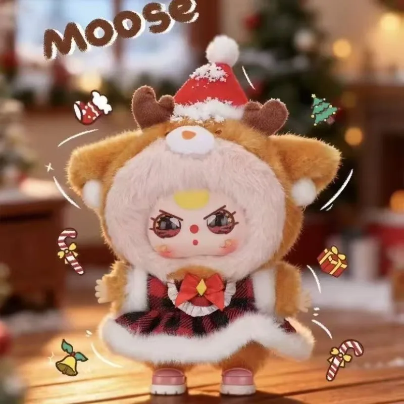 En Stock bébé trois joyeux noël en peluche boîte aveugle officielle Figure poupée Art jouet poupée ornement de bureau jouet de noël cadeau