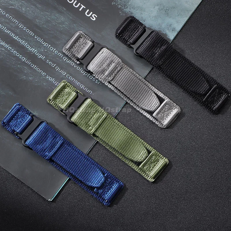 Nylonowy pasek do zegarka 22mm płótno Outdoor Sport wodoodporny pasek Quick Release uniwersalna bransoletka dla mężczyzn kobieta wymienna opaska na nadgarstek