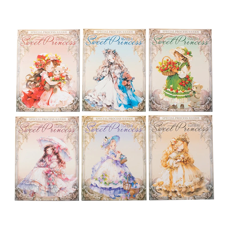 6packs/LOT Sweet Princess series retro message PET sticker