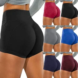 Sportswear Woman Gym Yoga Shorts High Waist Lifting Push Up Tight Short Sports Pocket Fitness Lady Seamless Yoga Workout Shorts