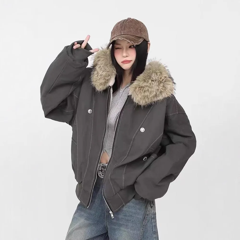 سترة أنيقة سوداء جمالية 2000s للسيدات لشتاء 2025 Y2k تصميم بقلنسوة معطف هاراجوكو ملابس نسائية فضفاضة غير رسمية