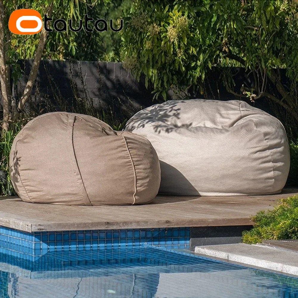 OTAUTAU 4ft Big Soft Faux Suede Velvet Outdoor Bean Bag Cover DD212【No Filler!Need To Buy Filler By Yourself !】