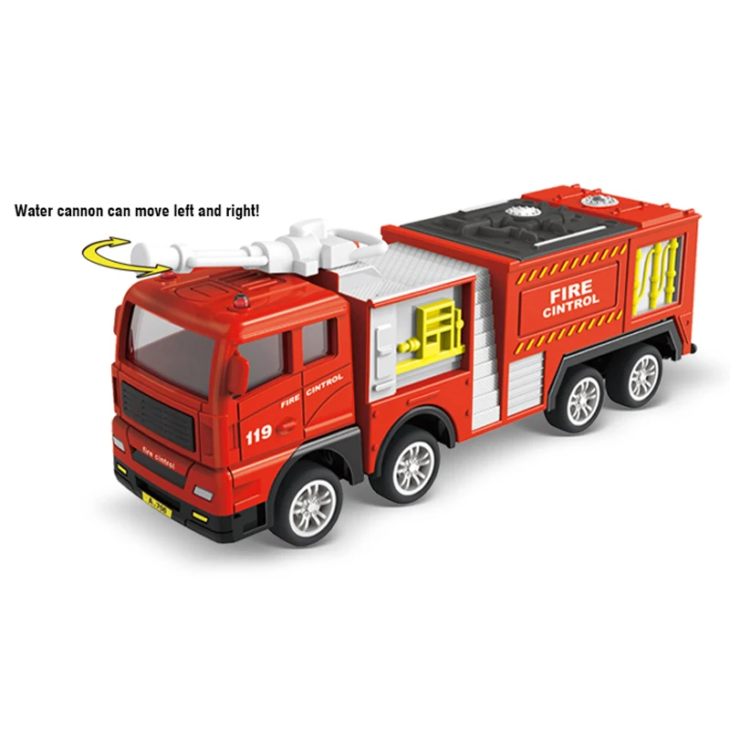 Children's Fire Rescue Trucks Toy Simulated City Fire Ladder Truck Tanker Water Cannon Truck Model Toy Inertia Car Kids Toy Gift