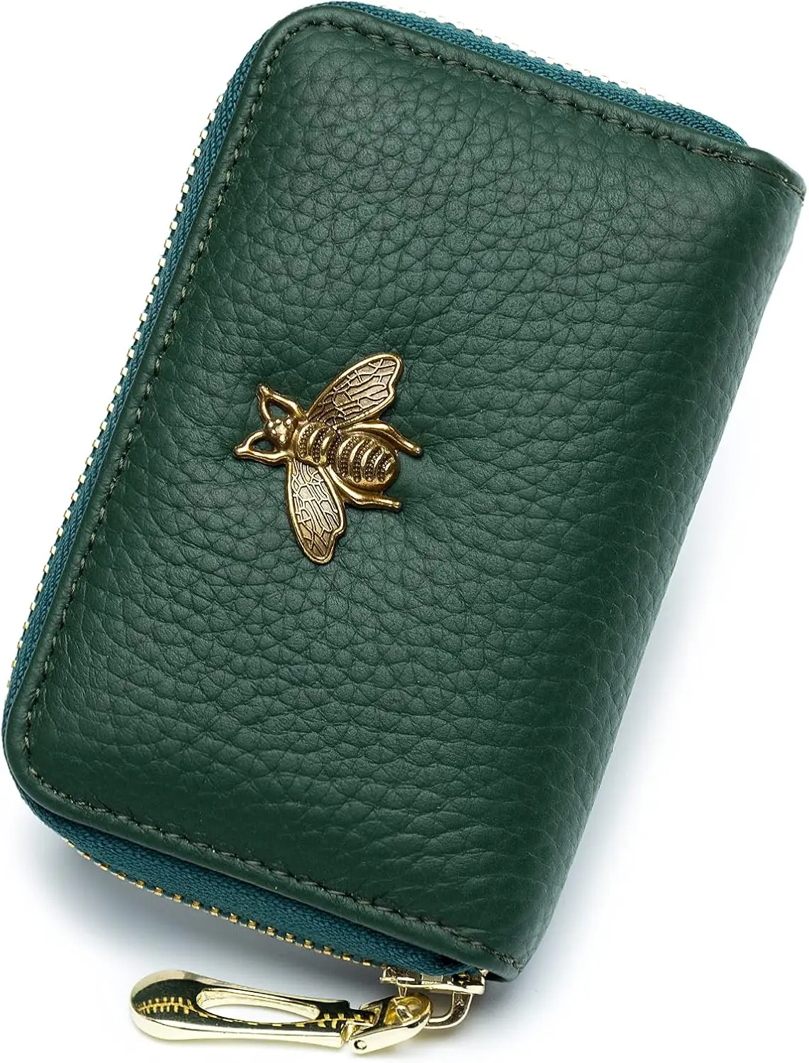 

Маленький кожаный кошелек-картхолдер на молнии для женщин, с защитой от RFID для кредитных карт