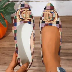 Women Fashion Luxury Decor Flats Loafers Driving Boat Slip-on Shoes Sexy Elegant Geometric Mixed colors Flat Casual Office Shoes