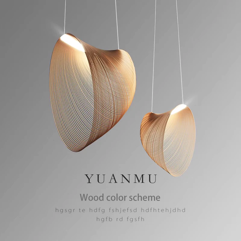 

Modern creative LED pendant lights are suitable for restaurants. bedroom. a living room. Wooden color minimalist pendant light