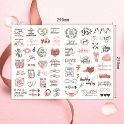266pcs/5 Sheets Germany Wedding Stickers Scrapbooking for Photo Album Planner Engagement, Bridal Shower, Marriage Anniversary