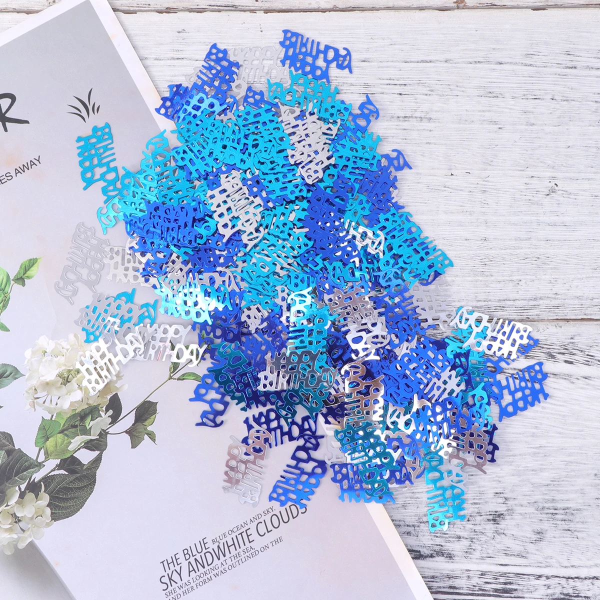 1Pack 15g Confetti Table Decoration Confetti Birthday Party Supplies Colorful Sequins Durable for Blue and Silver