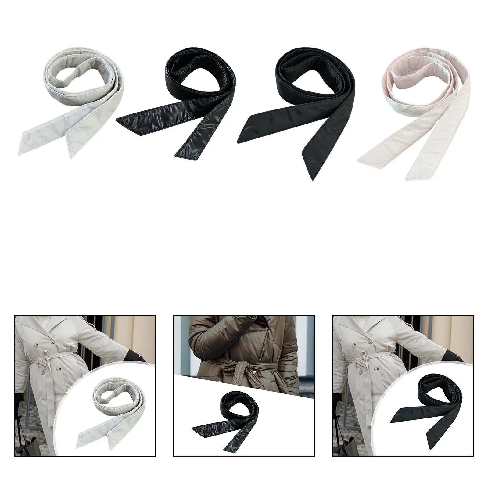 Womens Winter Puffer Down Coat Replacement Belt Decorative Belt Decorate Accessory Fashion Tie Knot Cinch Belt Self Tie Sash