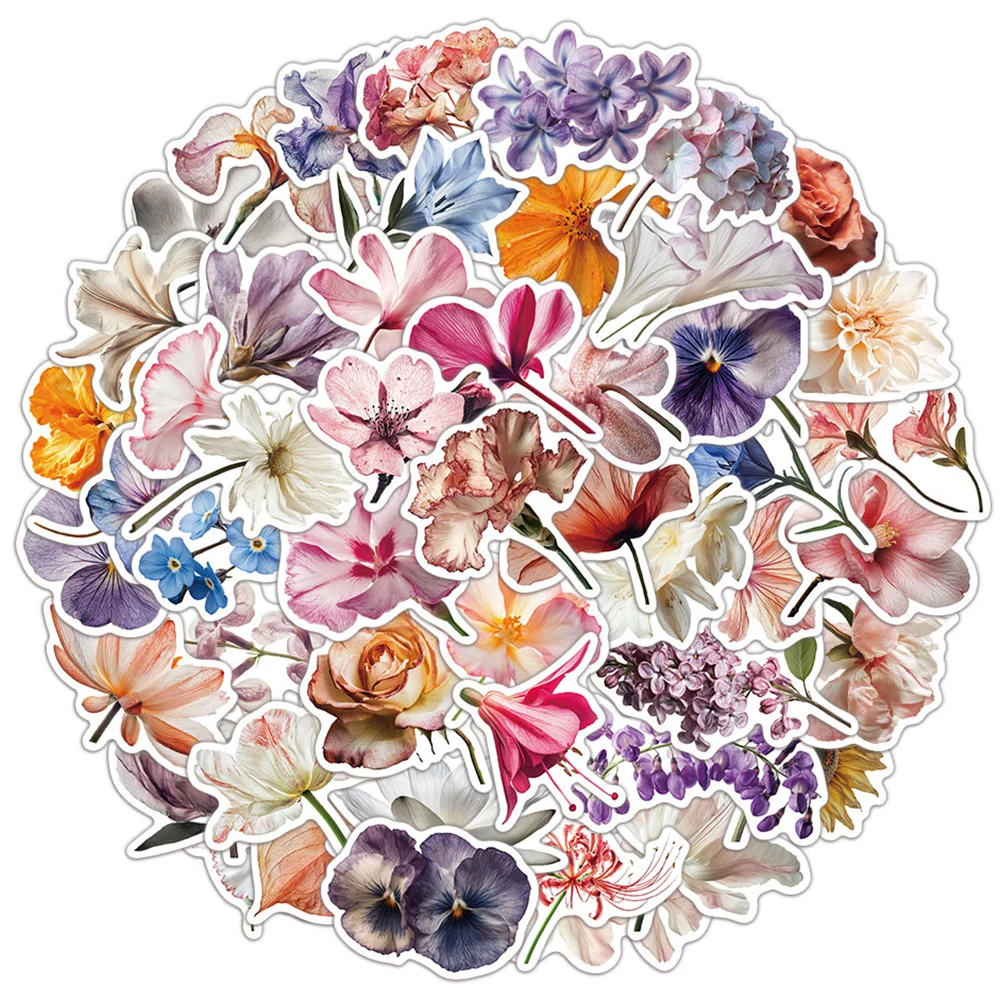 10/30/50 Stück INS-Style Blumen- und Pflanzen-Cartoon-Aufkleber Ästhetische Dekorationen Spielzeug DIY Koffer Handy Gepäck Klassische Retro-Sticker Geschenk