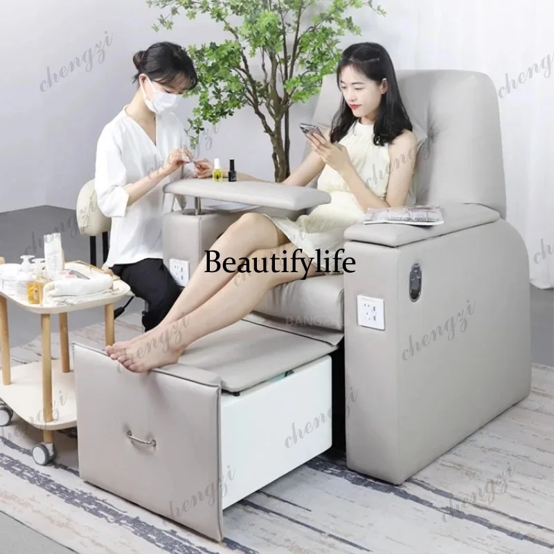 Leisure Lie Flat Manicure Table Beauty Care Nail Art Multi-functional Sofa Manicure Table Pedicure Foot Bath Furniture