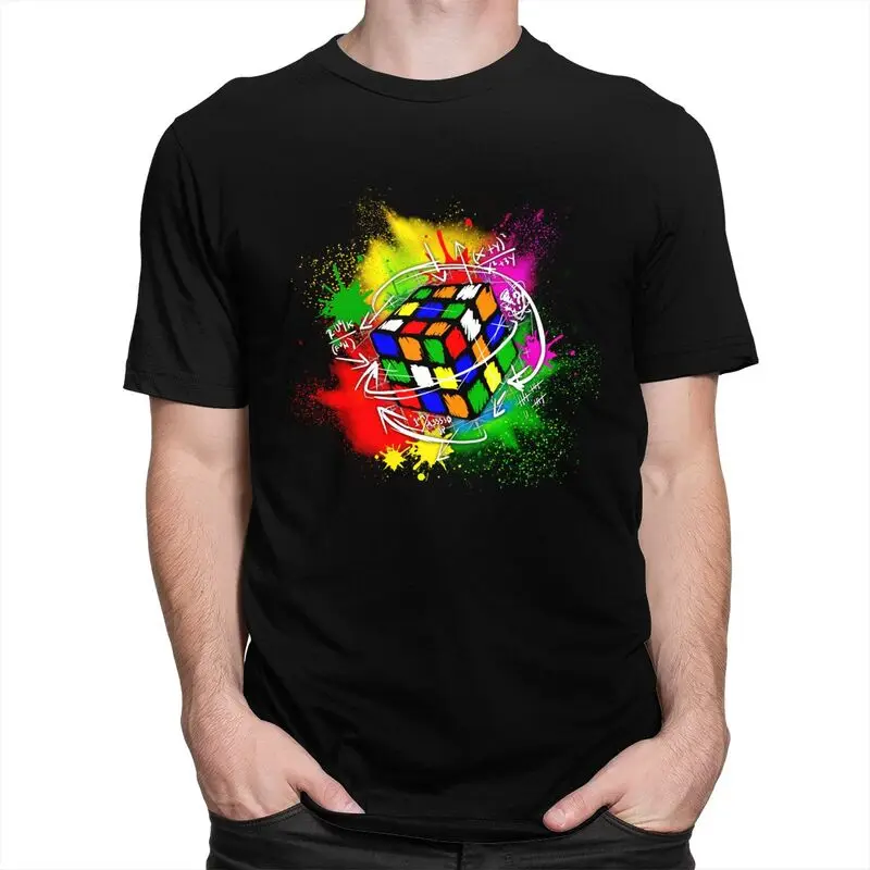 Custom Cool Vintage Rubix Rubiks Cube Math Lover T Shirt Men 100% Cotton T-shirt Casual Tees Streetwear Tshirt