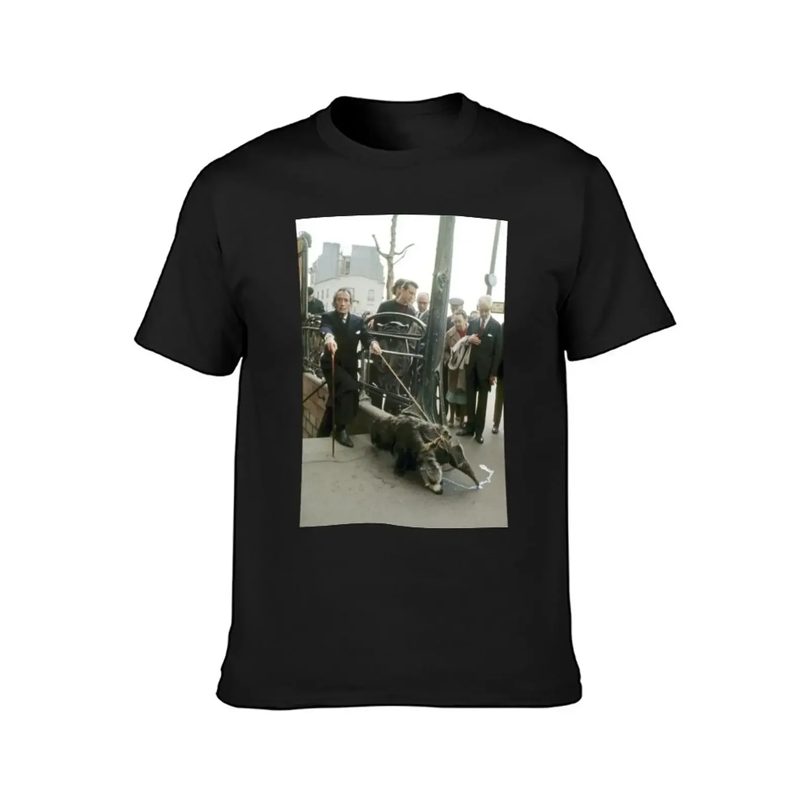 Salvador Dalí Takes His Anteater for a Stroll in Paris, 1969 T-Shirt clothes cute tops shirts graphic tee men