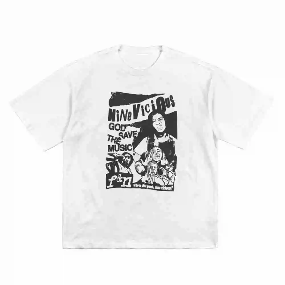 Nine Vicious Studio Addict For Nothing Underground Nettspend Che Rap Osamason Short Sleeve Tee 100% Cotton T-Shirt